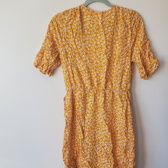 Old Navy Yellow Floral Wrap Dress - Picture 3 of 4